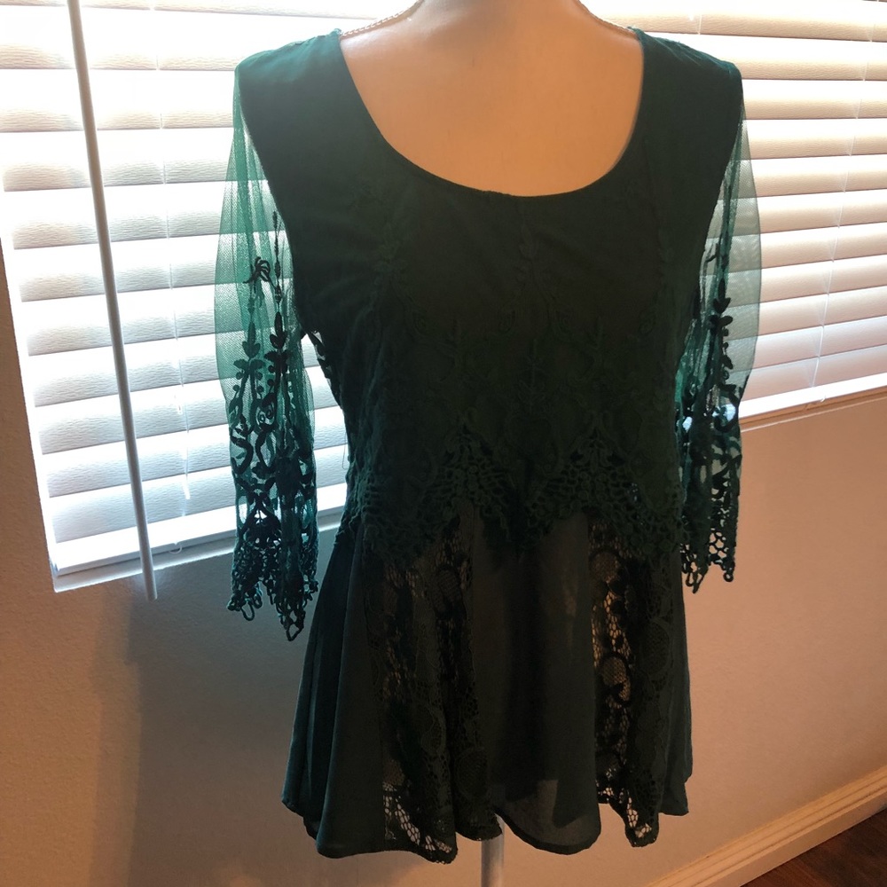 Green sheer top